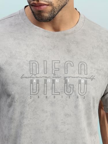 Image of Lux Nitro Men's Cloud Burst Printed Half Sleeve T-Shirt | Cotton Blend Round Neck Tee | Regular Fit Casual Wear