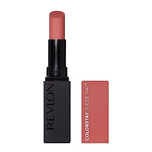 Revlon, ColorStay Suede Ink, Rouge à lèvres, Fini mat, Couleur vibrante, Formule soin vegan, infusée en vitamine E, N°005 Hot Girl, 2,55 g
