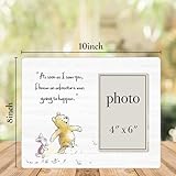 AKFVNSFK Pooh Bear Quote Picture Frame, Pooh Nursery Decor, Friendship Gifts for Her Him Friends, An Adventure Was Going To Happen Photo Frame for 4 x 6 Inch Photo