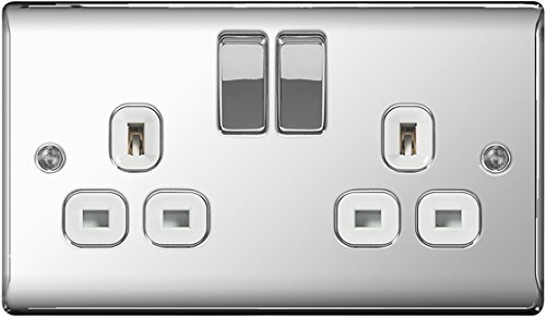 BG Nexus Metal Polished Chrome Double Socket Switched NPC22W