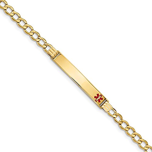 Sonia Jewels 14k Gold RN Caduceus Medical ID Bracelet #TOP13