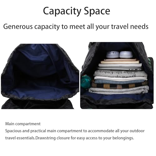 Lawaia 70L Hiking Backpack Large Camping Pack Backpacking Bag Rucking Backpacks Outdoor Trekking Travel Rucksack for Men Women-Black - Image 4