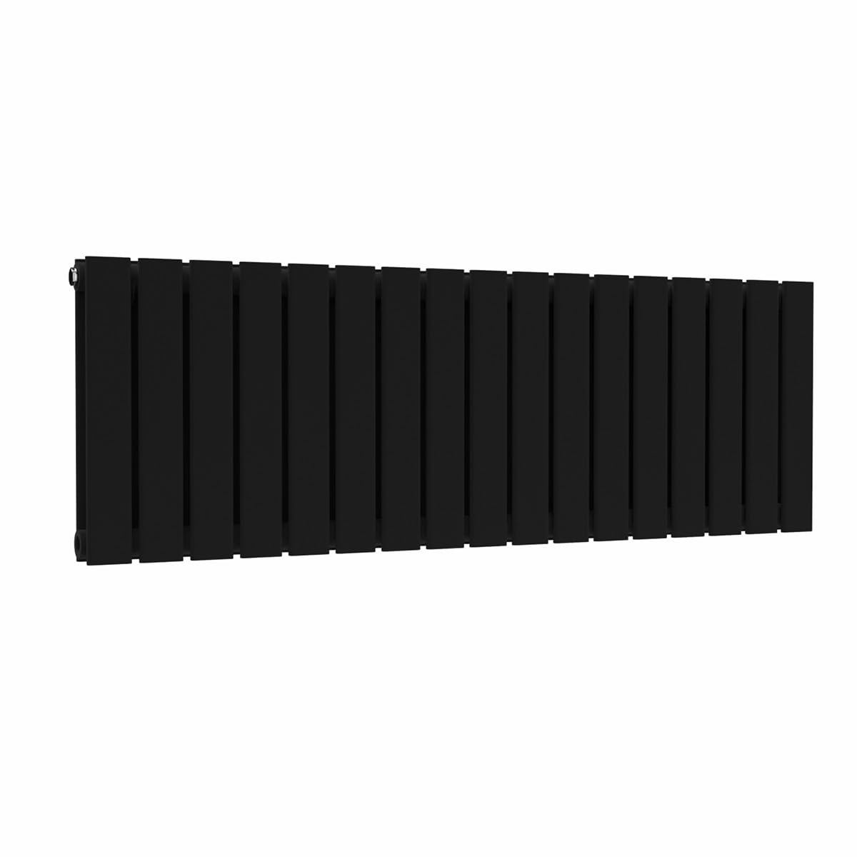 Lux Heat Black Flat Horizontal Double Panel Designer Radiator 400mm (H) x 1190mm (W)