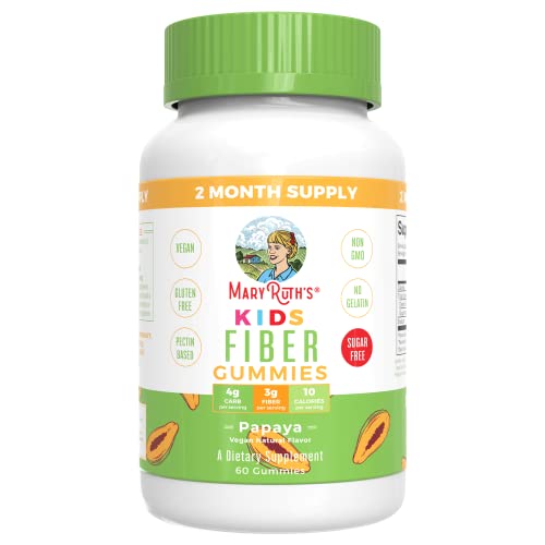 MaryRuth's Fiber Gummies for Kids | 2 Month Supply | Sugar Free | Prebiotic Fiber Supplement | Kids Fiber Gummies Ages 2+ | Gut Health & Digestion Support | 3g Soluble Fiber per Gummy | 60 Count