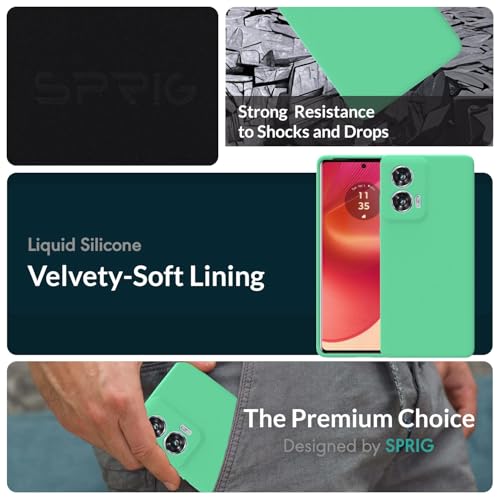 Image of SPRIG Compatible with Moto G96 Premium SilkTone Silicone Back Cover Drop Tested Shock Proof Mobile Case for Men, Women, Boys and Girls with Camera Protection (Pastel Green)