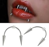 【Spike Lips Hoop Rings Vampire Teeth】Wearing this lip stud, you will have tiger teeth when you smile, and you will be like a vampire.