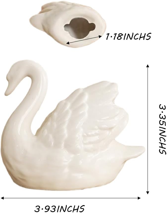 2PCS Toilet Bolt Covers Decorative, Ceramic Toilet Bolt Caps Decorative, Funny Toilets Screw Cover Caps, Lovely Swan Toilets Bowl Bolt Covers, Easy Installation Bathroom Accessories (White)