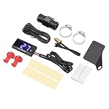 ERYUE LCD-Motorrad-Wasserthermometer, Ultradünnes Messgerät, mit Sensoradapter, Hochauflösender Digitalanzeige, Warnblitz für Sicherheitsschutz, Geeignet für die Meisten Motorräder (Blau)