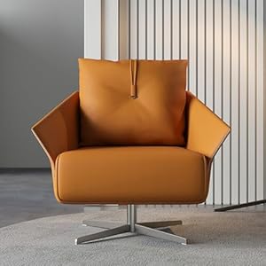 Leisure Accent Chair, gestoffeerde stoel en rugleuning, draaihoogte verstelbare armloze armloze gewatteerde kussen taakstoel。。 orange