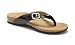 Vionic Isabeal Womens Toe-post Orthotic Sandal Black Patent Snake - 7
