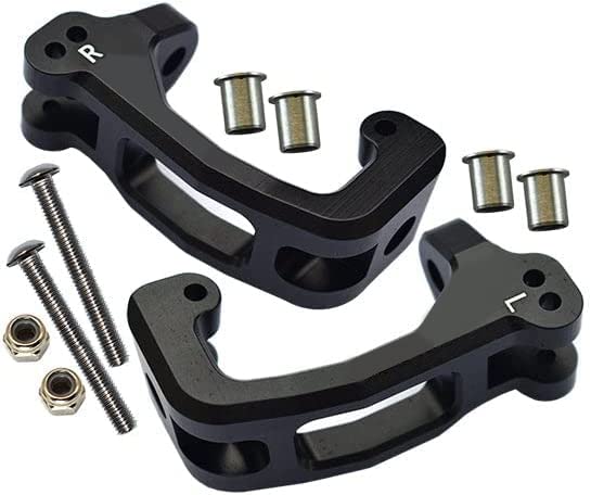 Aluminum Alloy Front Caster Blocks (c-hubs) for Traxxas 1/8 4WD Sledge Monster Truck Replace 9532 2pcs - Black