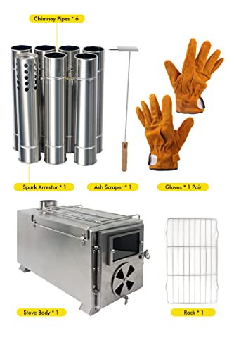 LAMA 304 Stainless Steel Wood Burning Stove