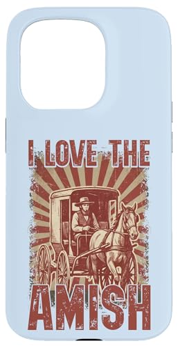I Love The Amish Horse Buggy Driver �r���e�[�W�X�^�C�� �X�}�z�P�[�X iPhone 15 Pro �p