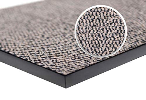 wellmax Dirt Trapper Entrance Doormat - Beige, 60x90cm | Non-Slip, Absorbent & Low-Profile Front Door & Hallway Barrier Floor Mat | Indoor & Outdoor Heavy Duty Rug & Muddy Shoe Scraper for Clean Home