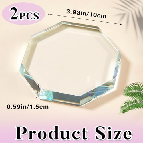 Seajan GRA-SEAJAN-4320 2 Pcs Glass Paperweight Clear Glass Tiles Paperweight Decorative Block Paperweight thumb #2