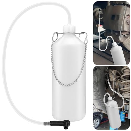 Cimown Equipo de Purga de Frenos,Depósito de líquido de Frenos 1L,Equipo de Purga de Frenos para Motos,Kit de Purga de Frenos con Manguera de 60 cm para Cambio de Aceite y Drenaje