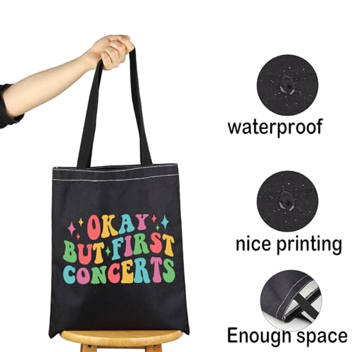 Bolso bandolera para conciertos JXGZSO 'Okay But First Concerts', bolso tote para amantes de la música, regalo para cantantes o profesores de música miniatura 4