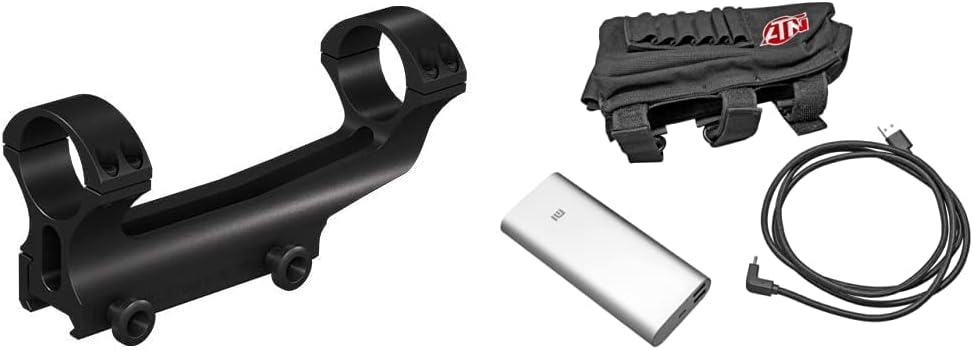 ATN Quick Detach Mount for 30mm Scope Tube, Black Power Weapon Kit 20,000mAh Battery Pack w/USB Connector, Provides up to 22 hrs of Continuous use Black
