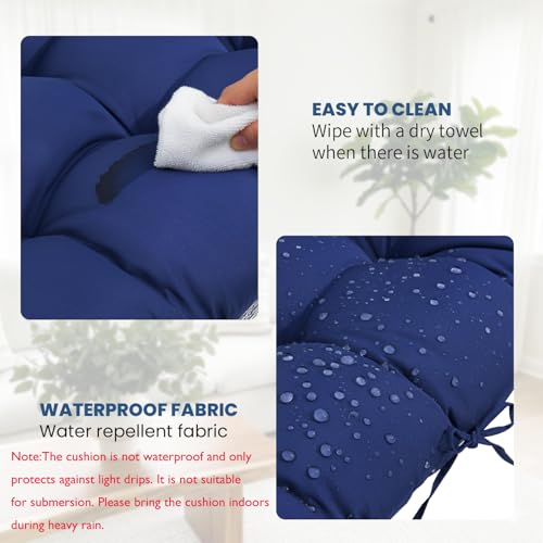 STAYDEN Egg Chair Cushion Replacement Outdoor Hanging Chair Cushion for Patio Furiture Hammock Swing Cushion 47x35x6 Inches (Blue) — view 5