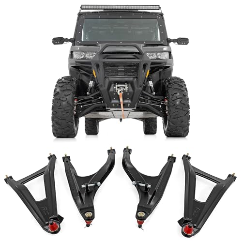 Rough Country High Clearance A-Arms for Can-Am Defender HD5 HD8 HD9 HD10 (2016-2025) - Aluminum Front Control Arms 4-Pack w/ 2" Forward Offset, Fits 30" Tires, Black by Rough Country - Used condition - US$298.80