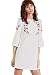 Floerns Women's Bell Sleeve Embroidered Tunic Dress Medium White