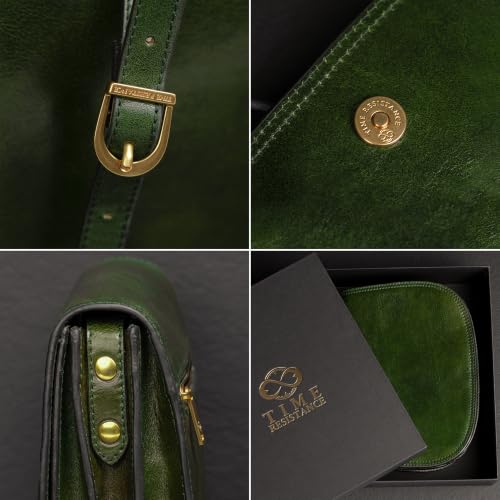 Image of Time Resistance Leather Cross Body Bag for Women Shoulder Bag Messenger Purse Gift Box Included