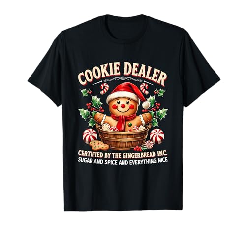Vintage Gingerbread Bakery Christmas Cookie Dealer Holiday T-Shirt