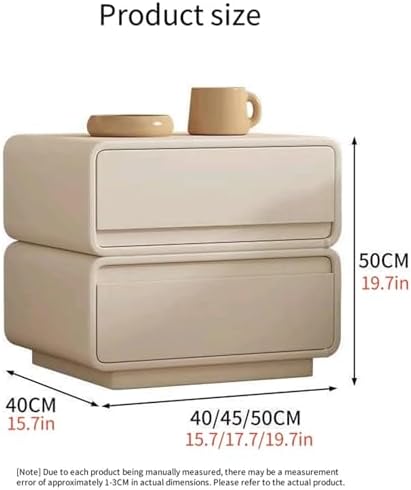 Minimalist Solid Wood Nightstand with Storage - Versatile Bedside Table & End Table for Living Room, Multi-Color, Compact Size (45x40x50cm)