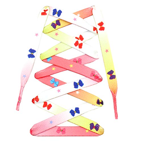 [Teeoff] Flat Printed Shoelaces Shoe Laces for Sneakers �t���b�g�v�����g�C�Ђ��A�X�j�[�J�[�p�V���[���[�X�A�f�U�C�i�[Fun Shoestring (120 CM, Bow)