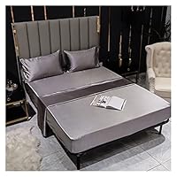 Satijnen lakens hoeslaken effen kleur matrashoes elastische band laken koning 200x200 200x220 geen kussensloop beddengoed,9,80x200x25cm