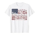 National Parks American Flag Patriotic July 4th Mountain T-Shirt