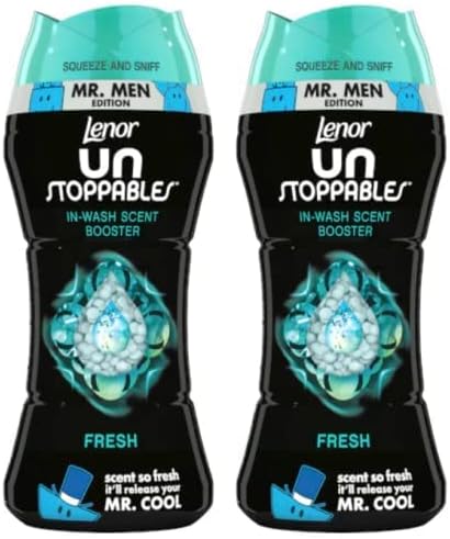 Lenor Unstoppables in-Wash Scent Booster Beads, Pack of Two, 2 x 176 gr, Fresh Scent, Mr. Men Edition