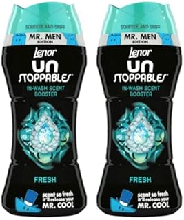 Lenor Unstoppables in-Wash Scent Booster Beads, Pack of Two, 2 x 176 gr, Fresh Scent, Mr. Men Edition