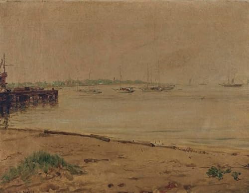 Peinture sur toile baie de Gravesend style scandinave pour chambre parentale