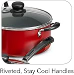 Tramontina PrimaWare 18 Pc Aluminum Nonstick Cookware Set, Red