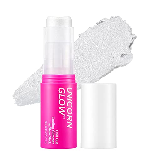 Unicorn Glow Chill Out Cooling Glimmer & Glow Stick (For Face & Body) 02 Dress - Makeup Highlighter Stick & Moisturizer Cruelty Free Body Illuminator Body Luminizer Body Glitter Highlighter Makeup Stick Face Highlighter High Lighter Body Glow Shimmer #TOP23