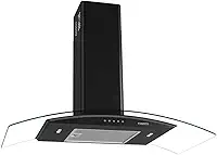 Coifa de Parede Vidro Curvo, Teclado Mecânico Fogatti, 80cm Black 220V