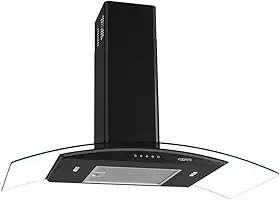 Coifa de Parede Vidro Curvo, Teclado Mecânico Fogatti, 80cm Black 220V