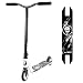 Xspec Pro Stunt Kick Scooter w/Strong Aluminum Deck, White & Black w/Skulls