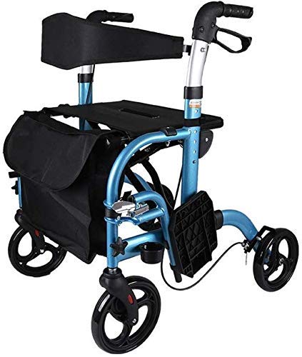 Rollator Walker Wózek na zakupy Seniorzy Walking Frame Aid Mobility Wózek Wózek Lekki wózek na skuter Składany z siedziskiem i torbą Interesting
