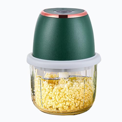 Pequeño Procesador de Alimentos, Picadora Electrica, Trituradora de Alimentos, for Picar, Moler, Mezclar Y Preparar Comidas, Cuchilla de Acero Inoxidable de 6 Hojas(Green)