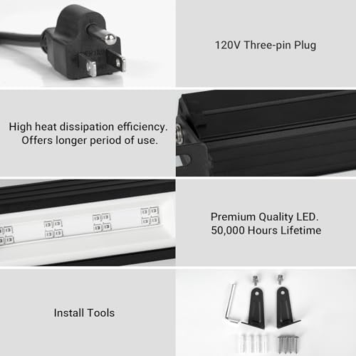Image of 38W LED Black Light Bar Blacklight Bars with Plug and Switch Light Up 22x22ft Area for Glow Party Halloween Parties Bedroom Decorations Stage Lighting -1pack