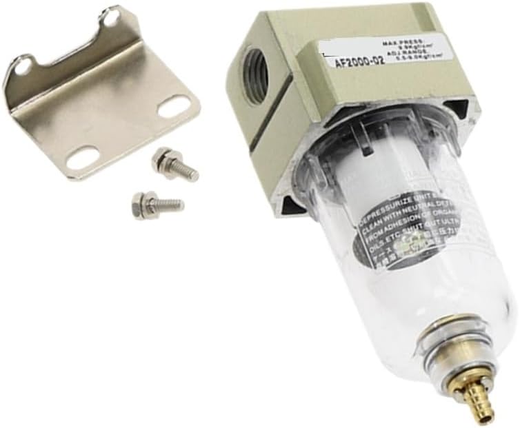 AF2000-02 Compressed Air Compressor In Line Moisture Water Filter Trap 1/4" W Pneumatic EU Fittings(AF2000-02-SM20PM20,12MM)