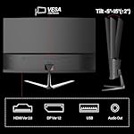 CRUA 24.5 Zoll Curved Gaming Monitor, 180Hz, Full HD 1080P, 1ms GTG, FreeSync, Rahmenlos, VESA, DisplayPort, HDMI, Augenpflege, Schwarz – Bild 5