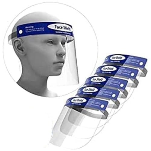 OUI POWER Visière de protection transparent pour visage - Lot de 10 visières - Haute protection - Anti poussière - Anti fuite - Anti bactérie - Facile à nettoyer Cover