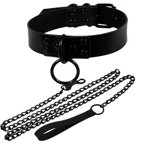 Choker Halsband Damen Schmuck Cage-Halskette Chocker Cage-Halskette Leder KostüM Schwarzes Halsband Damen Schwarz Accessoires Gothic Rib Frauen Steampunk Schwarz Lederhalsband Vampir Collar Women