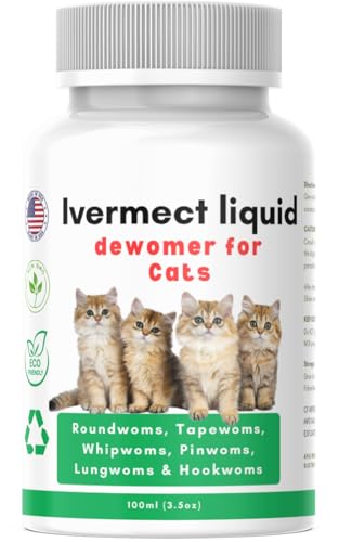 lvermect Liquid for Cat, Dewomax for Kitten Gut Health, Broad Spectrum Promotes Immune & Digestive Support - 3.5oz, 100ml
