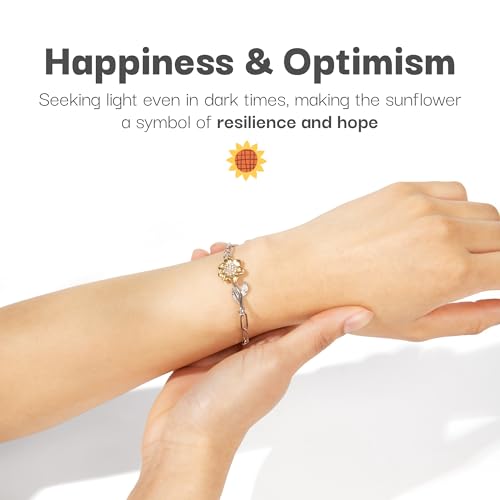 Love You This Much Meaningful Little Sister Sunflower Bracelet Gift from Big Brother, Unique Birthday Gift for Little Sis2