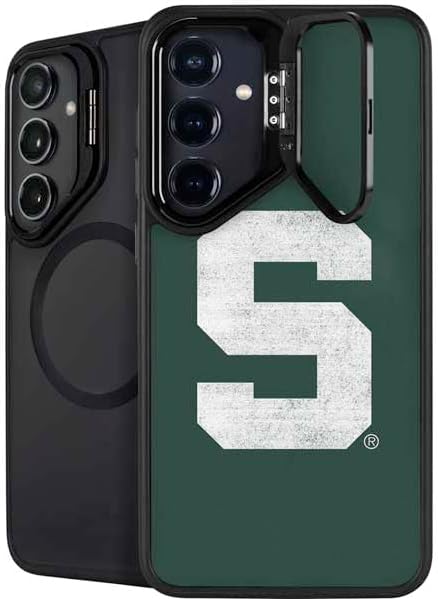 Skinit Kickstand Phone Case Compatible with Galaxy S25 Plus - Officially Licensed Michigan State University Spartans Away Grey S Design