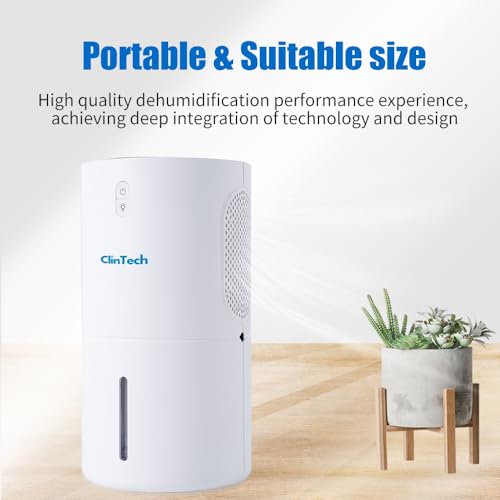 ClinTech Portable Dehumidifier with Ultra Quiet and Auto Shut off, 7 Colour LED, for Bathroom, Closet, RV, Bedroom and Wardrobe - Image 6